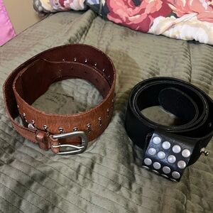 Two leather belts - Black and Brown